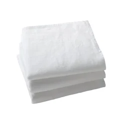 Lot de 3 serviettes de table LINA blanc en lin