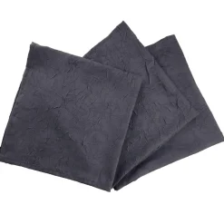 Lot de 3 serviettes de table FONTANA polyester froissé gris anthracite