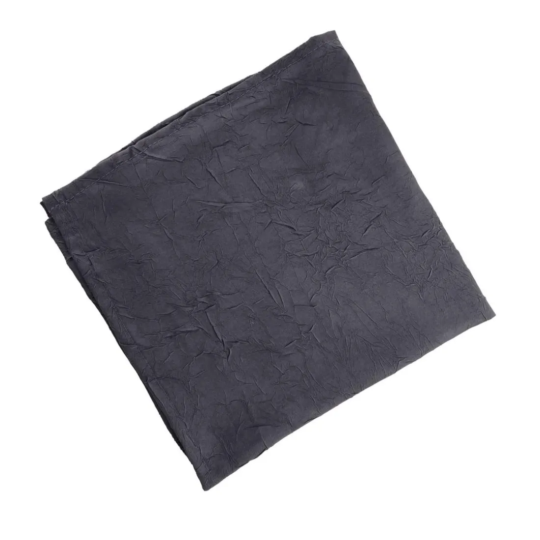 Lot de 3 serviettes de table FONTANA polyester froissé gris anthracite