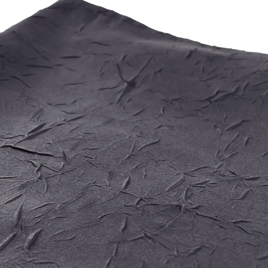 Lot de 3 serviettes de table FONTANA polyester froissé gris anthracite
