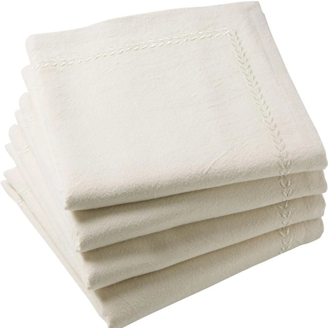 Lot de 4 serviettes de table PLIMOUSS 40x40 blanc