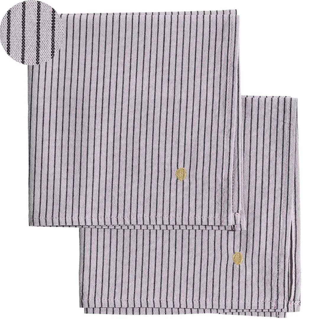 Lot de 2 serviettes de table LEONIE Poivre rose 40 x 40