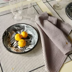 Lot de 2 serviettes de table LEONIE Poivre rose 40 x 40
