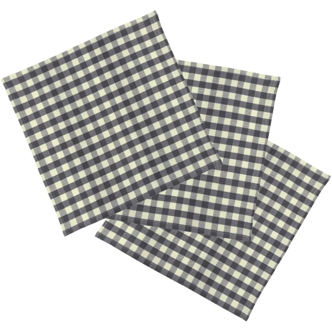 Lot de 3 Serviettes de table en coton DOULIANAP 45x45 cm gris