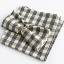 Lot de 3 Serviettes de table en coton DOULIANAP 45x45 cm gris