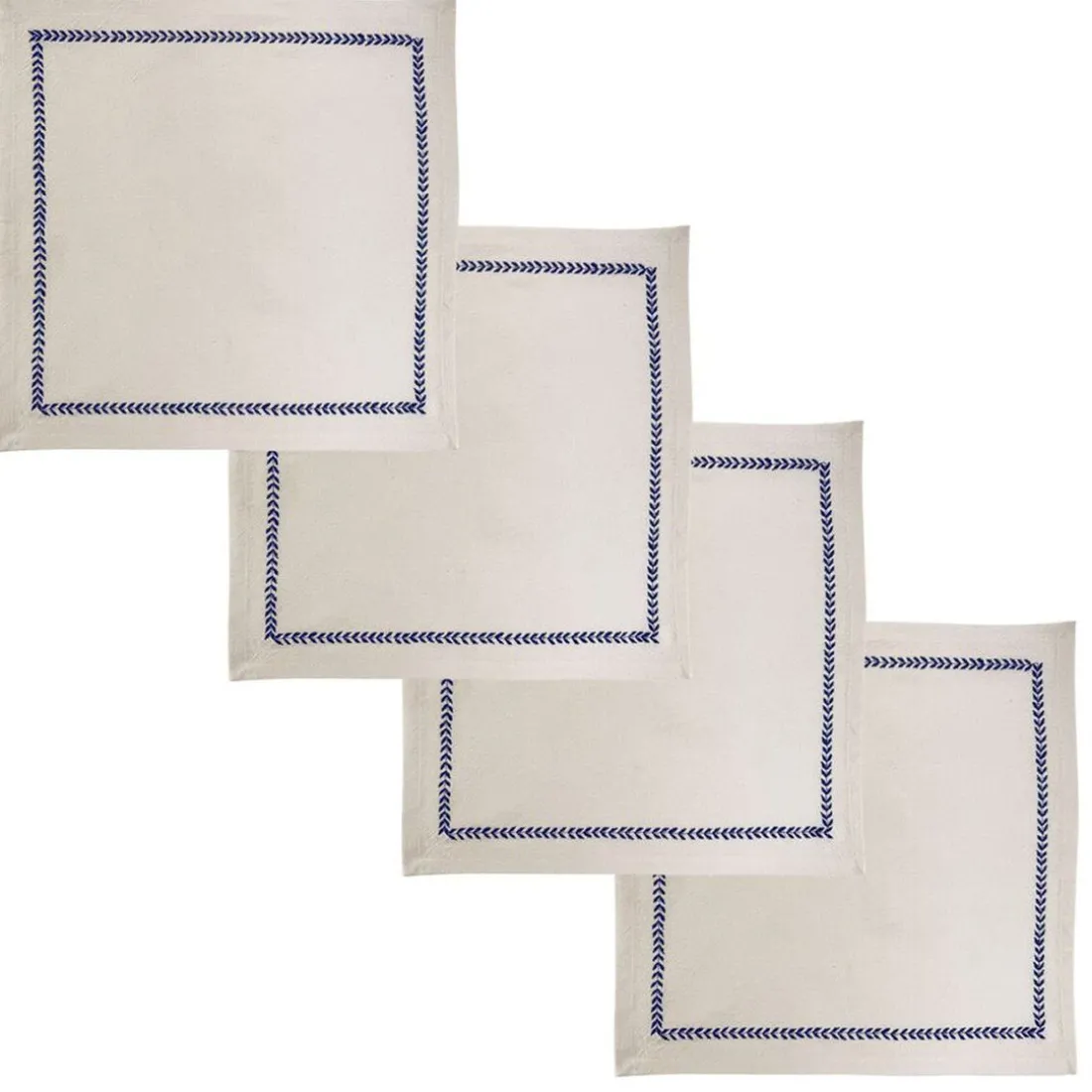 Lot de 4 serviettes de table 40x40 blanc cassé