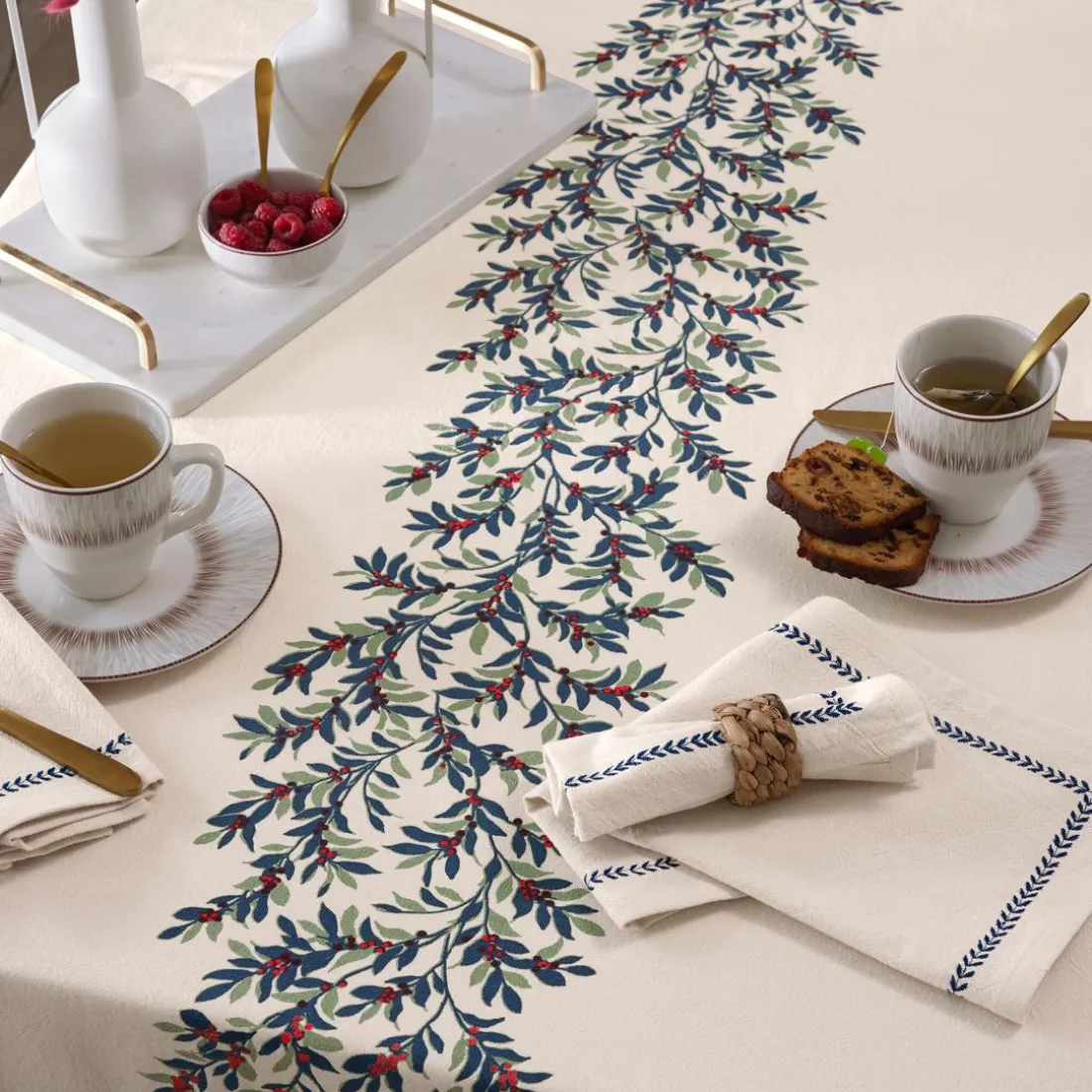 Lot de 4 serviettes de table 40x40 blanc cassé