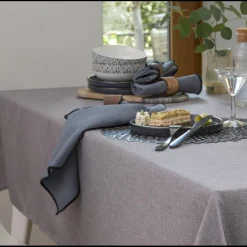 Lot de 3 serviettes de table gris
