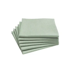 Lot de 6 serviettes de table en coton, Made in France, CAMBRAI, vert