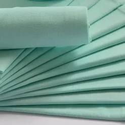 Lot de 12 serviettes de table ARC EN CIEL vert d'eau 44 x 44 cm
