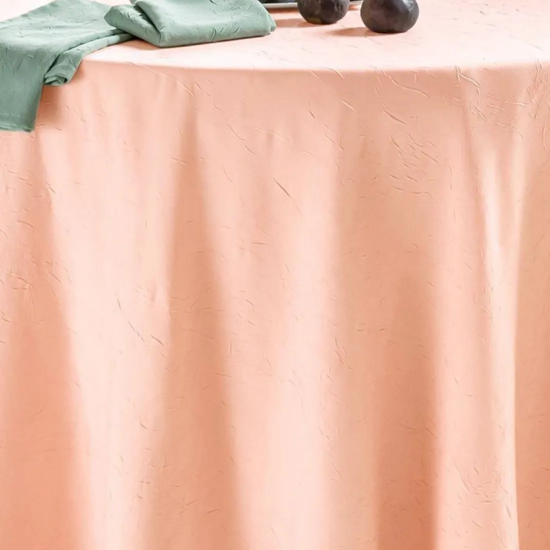 Lot de 3 Serviettes de table effet froissé FONTANA Rose nude