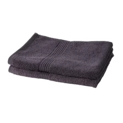 Lot de 2 serviettes de toilette TODAY, Fusain gris anthracite