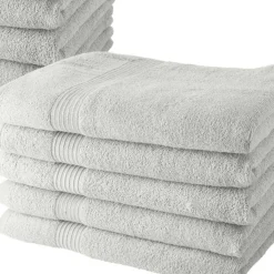Lot de 10 serviettes de Toilette 50x90 cm 100% Coton - Craie