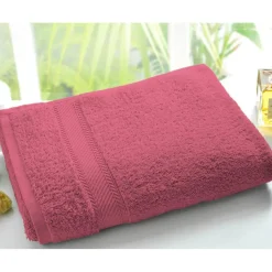 Lot de 2 serviettes unies lauréat 450gm2 - Rose