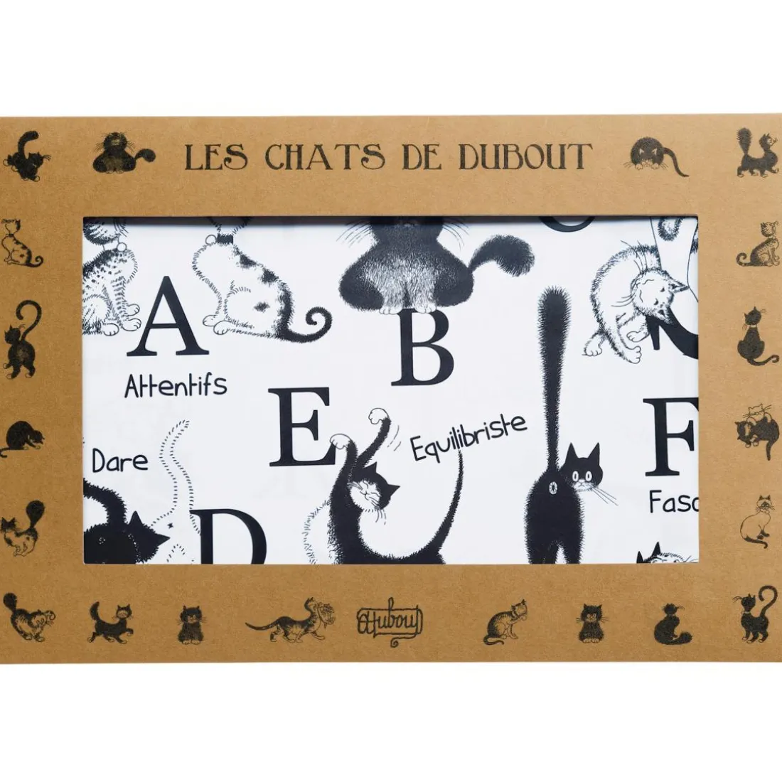 Lot de 4 sets de table Dubout Abécédaire Noir/blanc 30 x 45