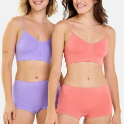 Lot de 2 shorties Rose Lantana + Violet