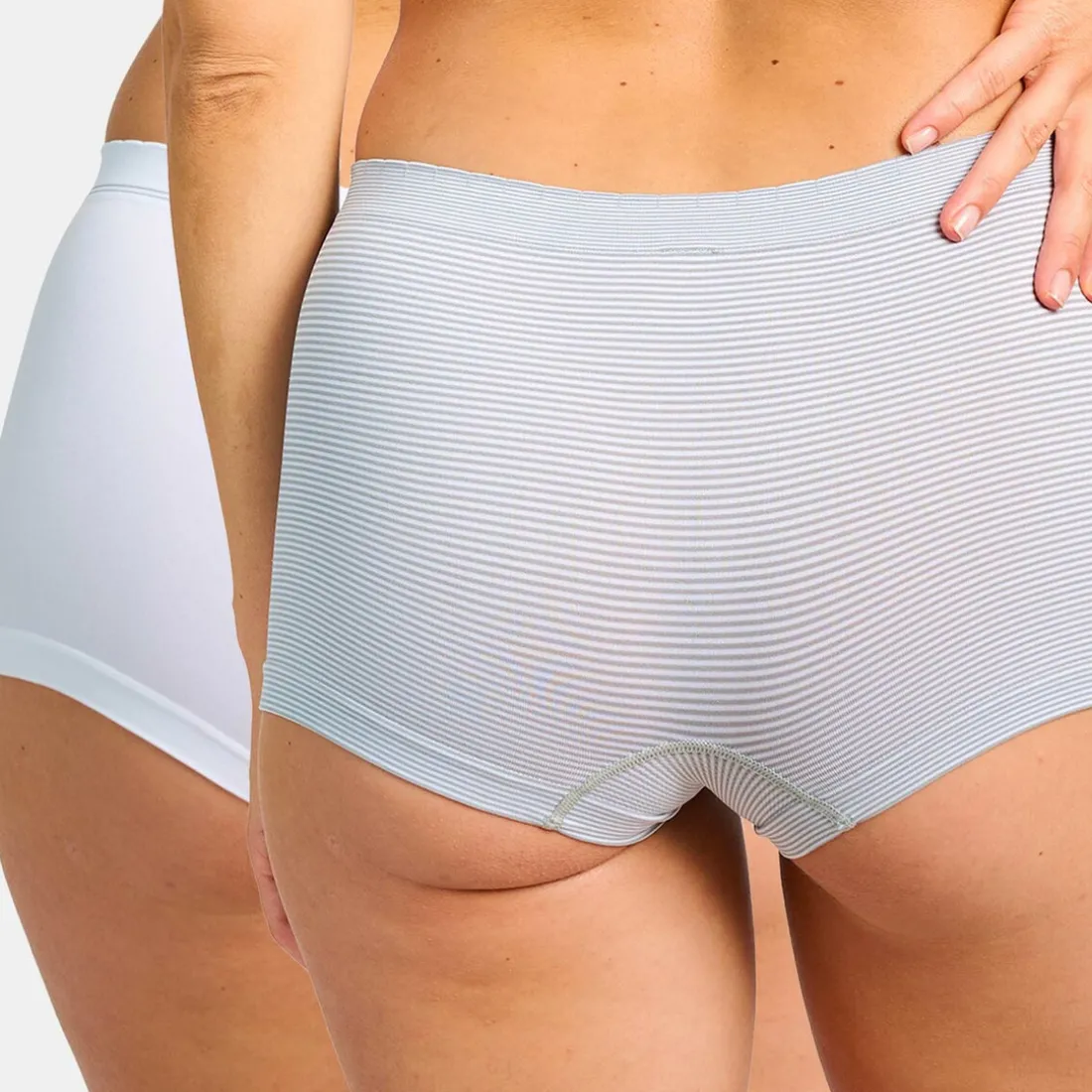 Lot de 2 Shortys - Blanc-Gris