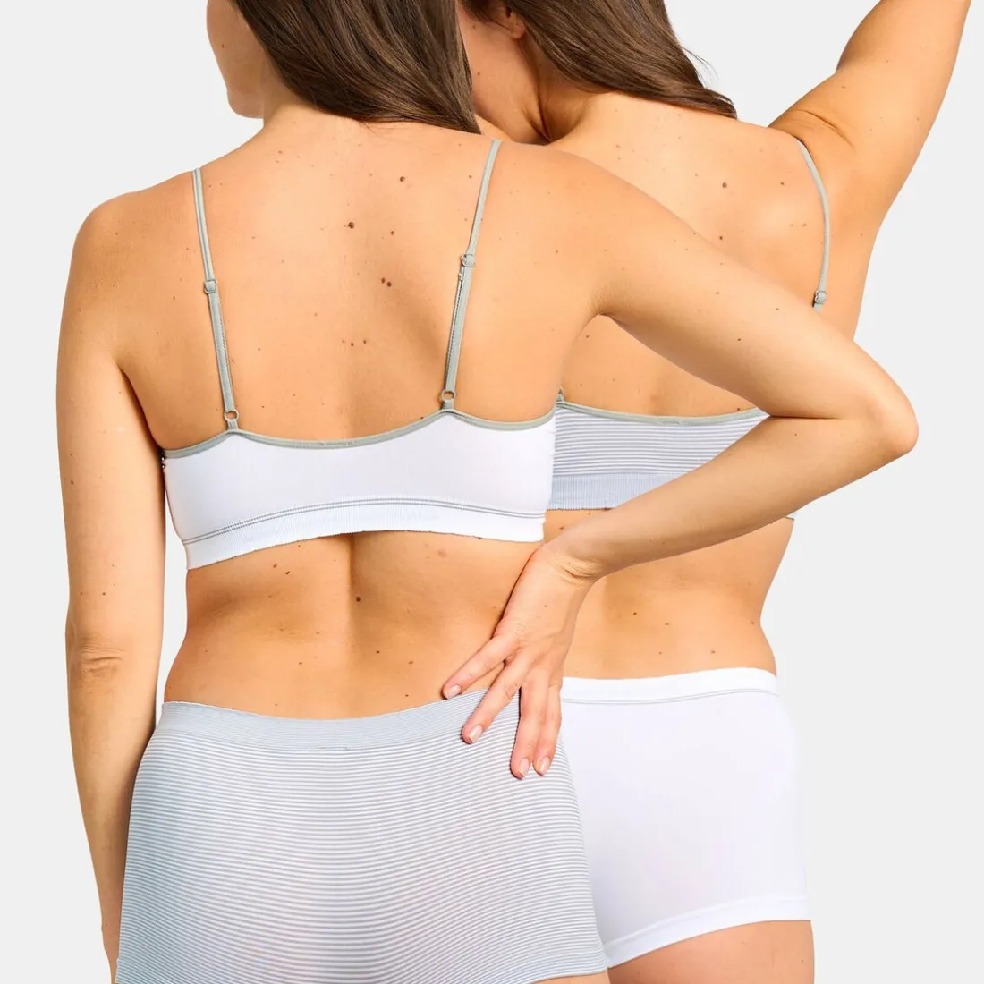 Lot de 2 Shortys - Blanc-Gris
