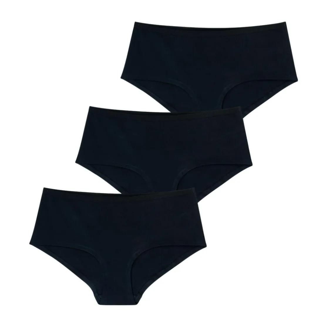 Lot de 3 shortys femme Ecopack Basic Athena noir en coton