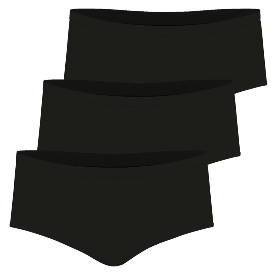 Lot de 3 shortys femme Ecopack Basic Athena noir en coton
