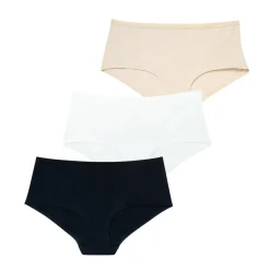 Lot de 3 shortys femme Ecopack Basic Athena multicolore en coton