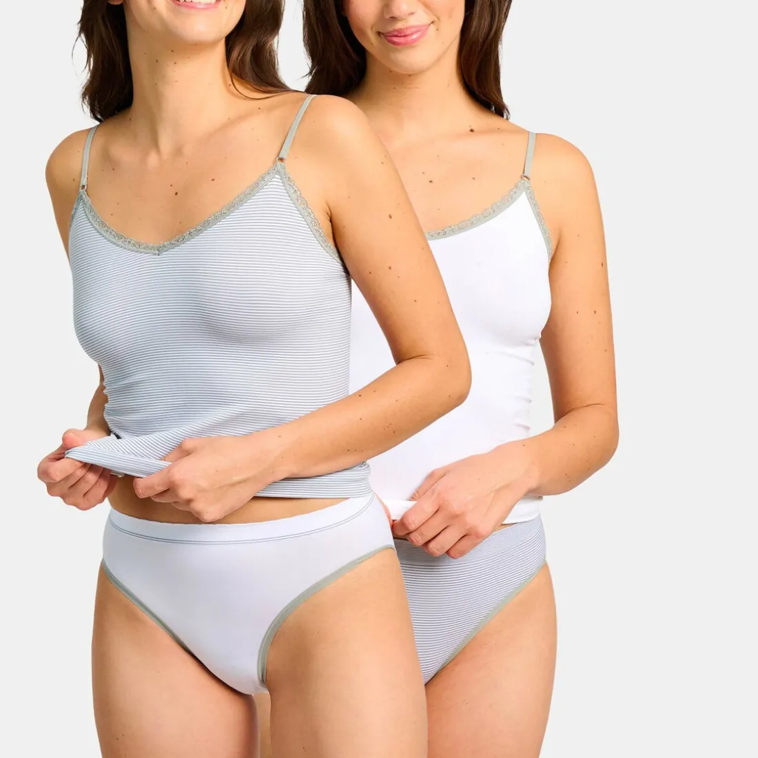 Lot de 2 Slips - Blanc-Gris