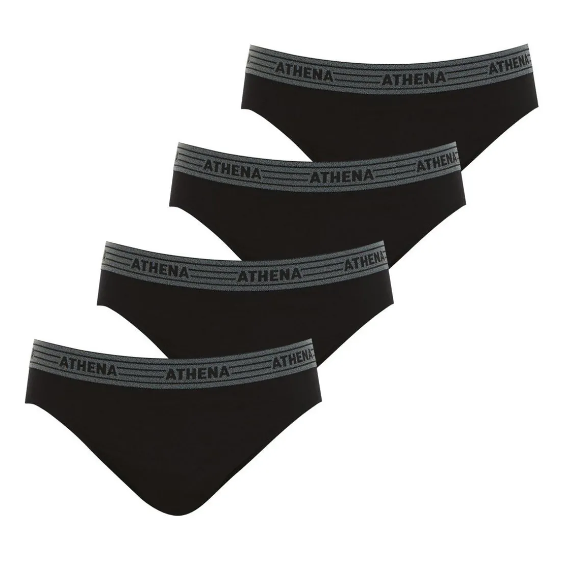 Lot de 4 slips homme - Noir en coton
