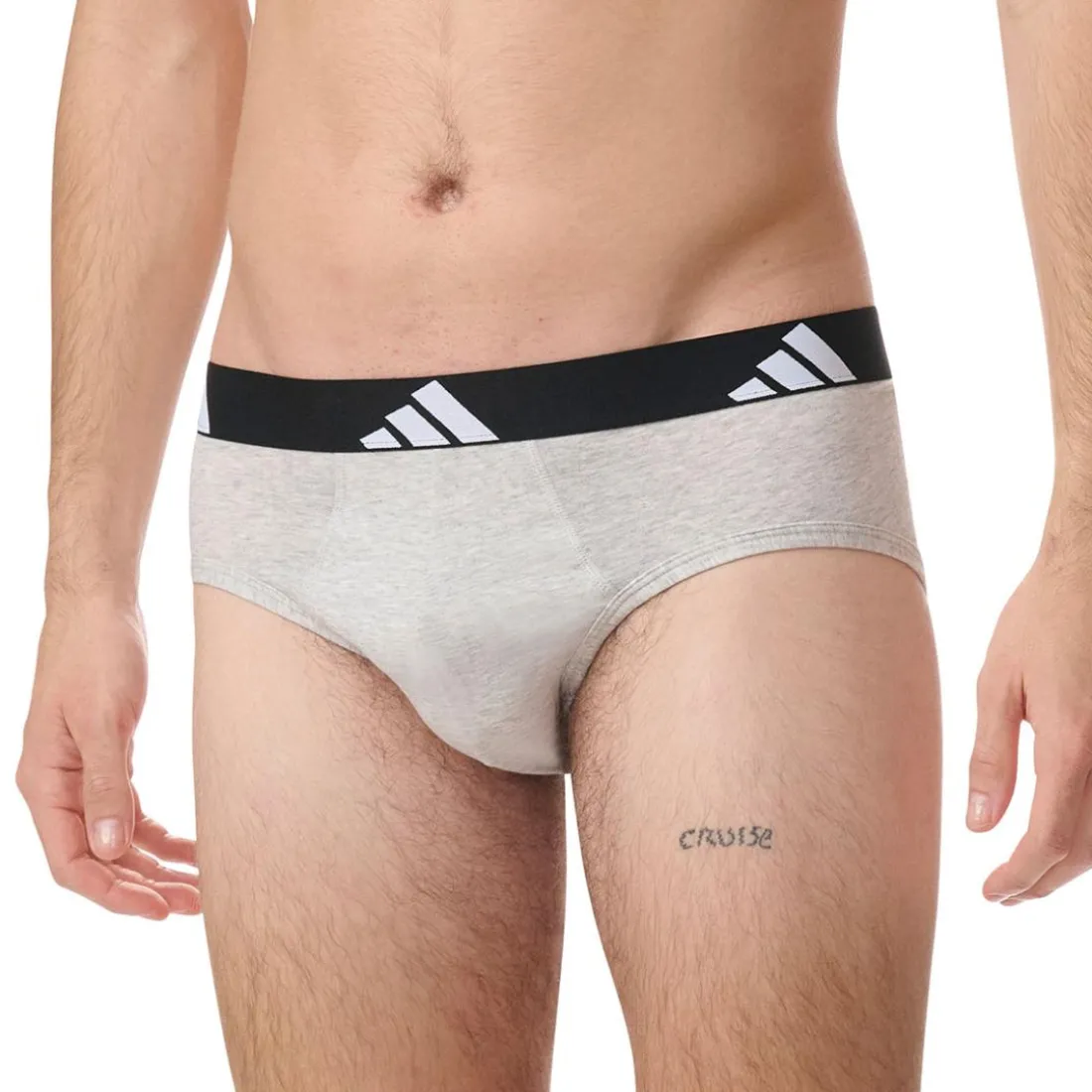 Lot de 2 slips homme Active Flex Cotton Adidasport gris en coton
