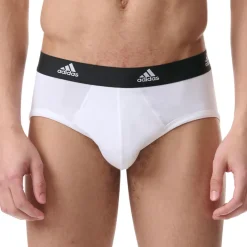 Lot de 3 slips homme Active Flex Coton Adidas blanc