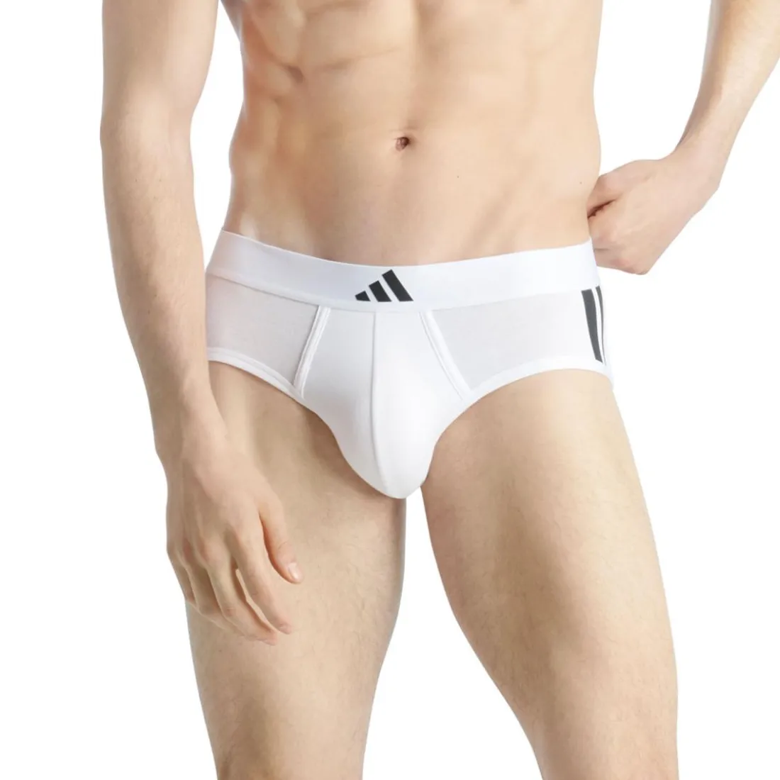 Lot de 2 slips homme Active Flex Cotton 3tripes Adidasport blanc en coton