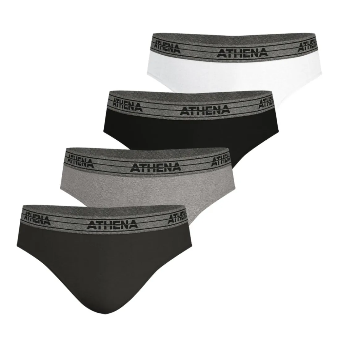 Lot de 4 slips homme Eco Pack Basic Coton Athena multicolore
