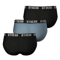 Lot de 3 slips homme Ecopack Athena gris en coton