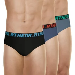 Lot de 3 slips homme Trio Essentiel Athena multicolore en coton