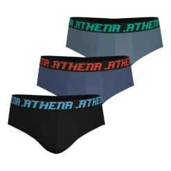 Lot de 3 slips homme Trio Essentiel Athena multicolore en coton