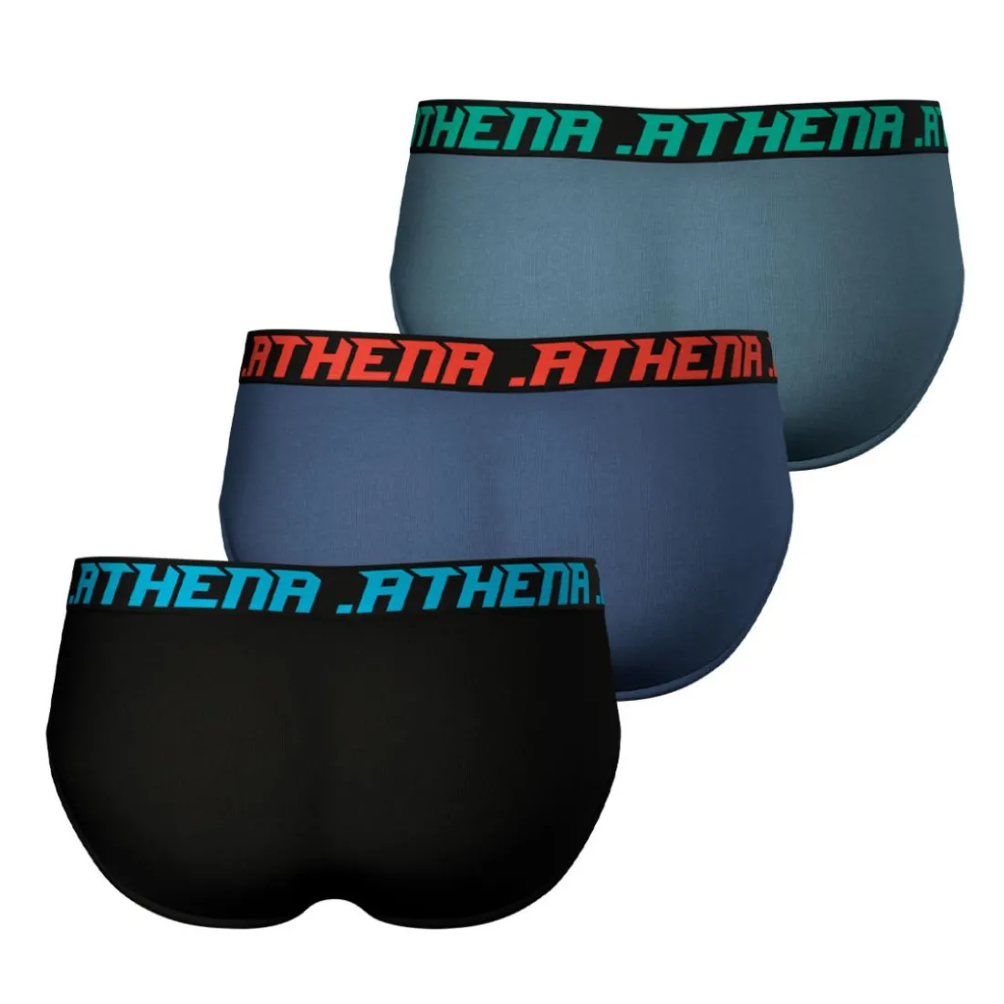 Lot de 3 slips homme Trio Essentiel Athena multicolore en coton