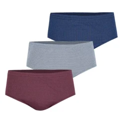 Lot de 3 slips taille haute fermé homme Trio Fantaisie Eminence bleu en coton