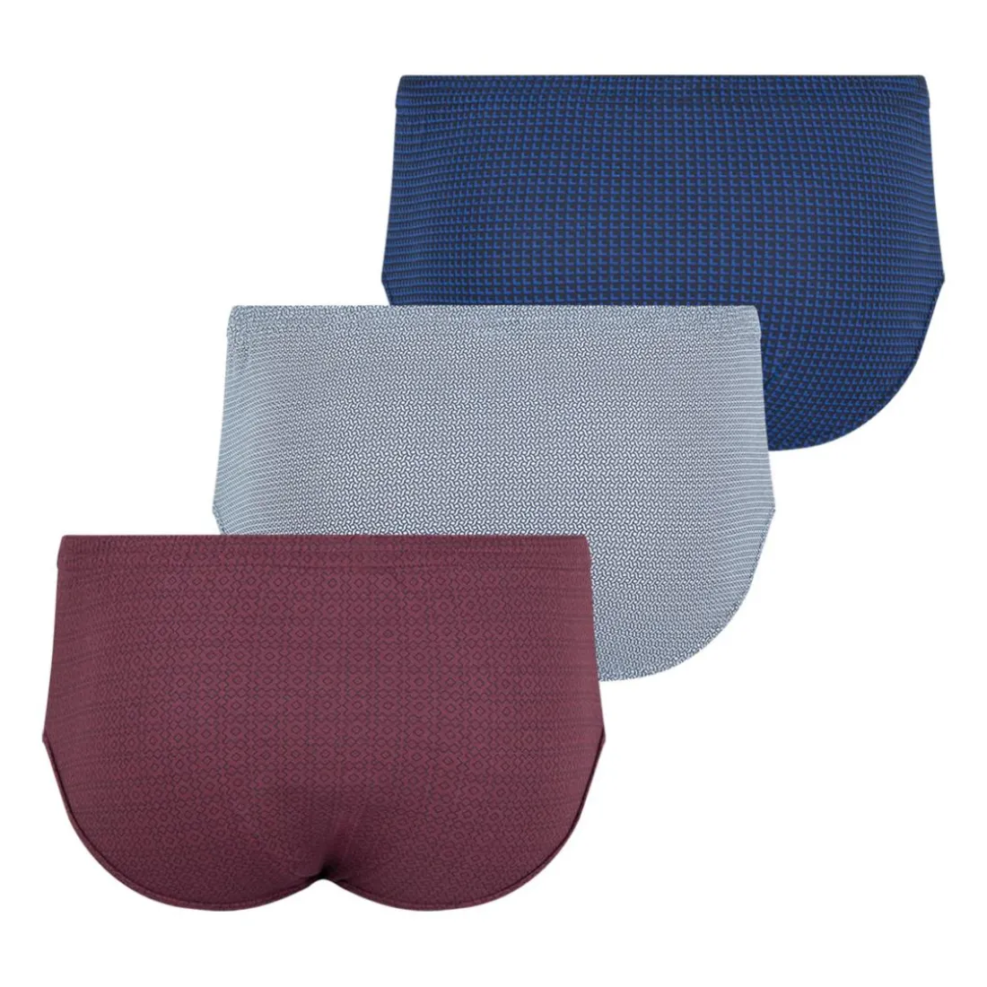 Lot de 3 slips taille haute fermé homme Trio Fantaisie Eminence bleu en coton