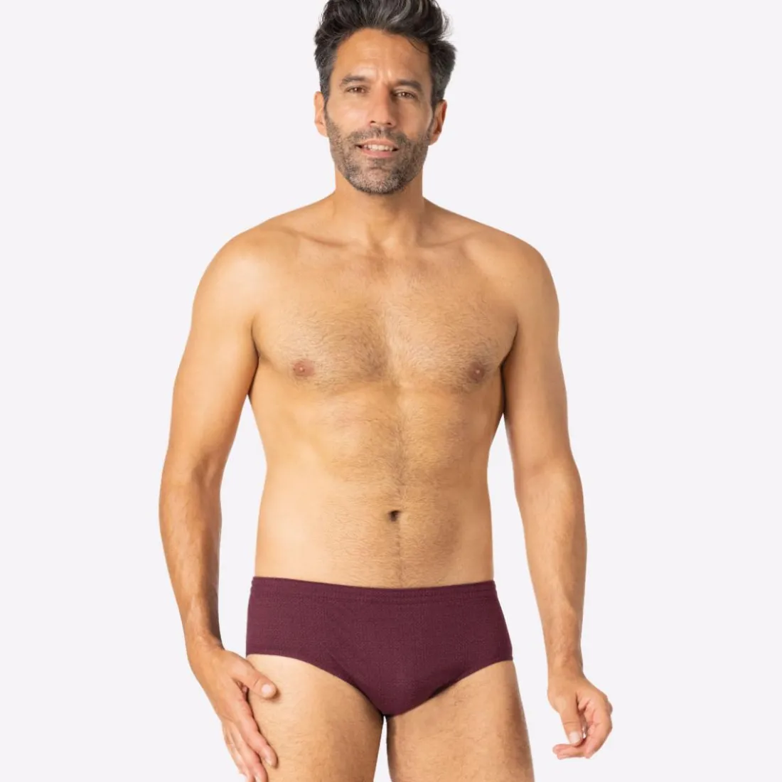 Lot de 3 slips taille haute fermé homme Trio Fantaisie Eminence bleu en coton