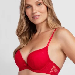 Lot de 2 Soutien-Gorge Plongeant Push up rouge/noir