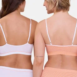 Lot de 2 soutiens-gorges brassières Zen Attitude - Orange et Blanc