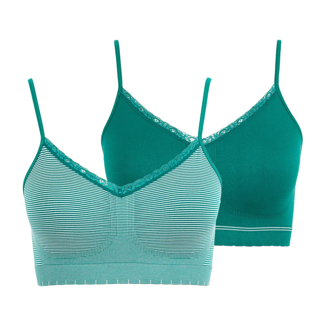 Lot de 2 soutiens-gorges brassières sans armatures vert