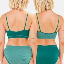 Lot de 2 soutiens-gorges brassières sans armatures vert
