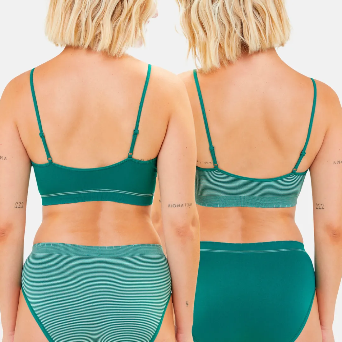 Lot de 2 soutiens-gorges brassières sans armatures vert