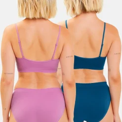 Lot de 2 soutiens-gorges brassières sans armatures bleu