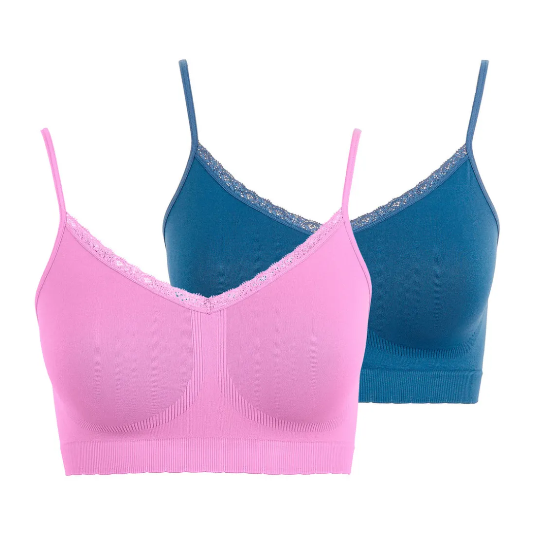 Lot de 2 soutiens-gorges brassières sans armatures bleu