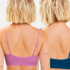 Lot de 2 soutiens-gorges brassières sans armatures bleu