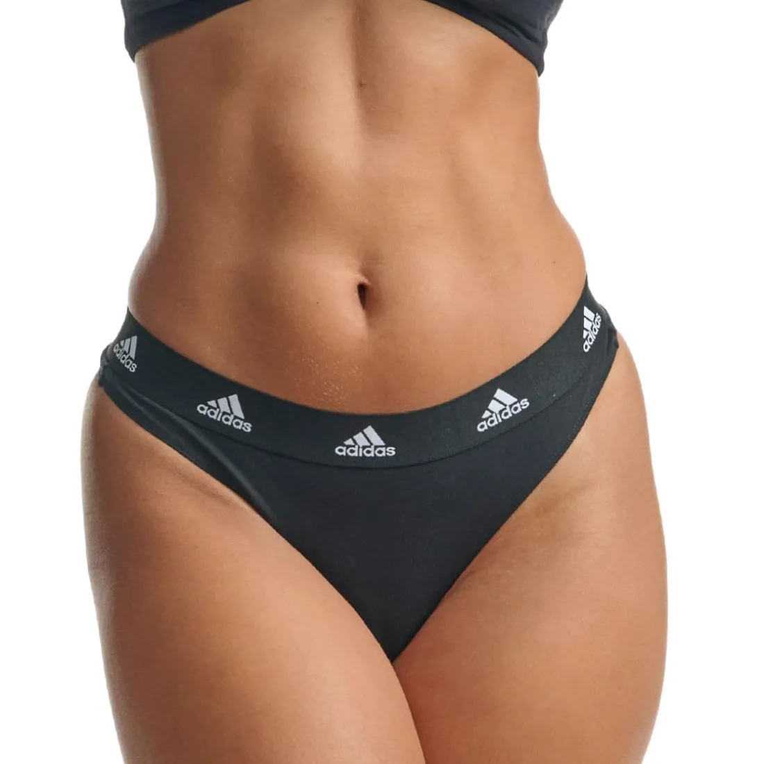 Lot de 3 strings femme Active Comfort Adidas Sport blanc en coton