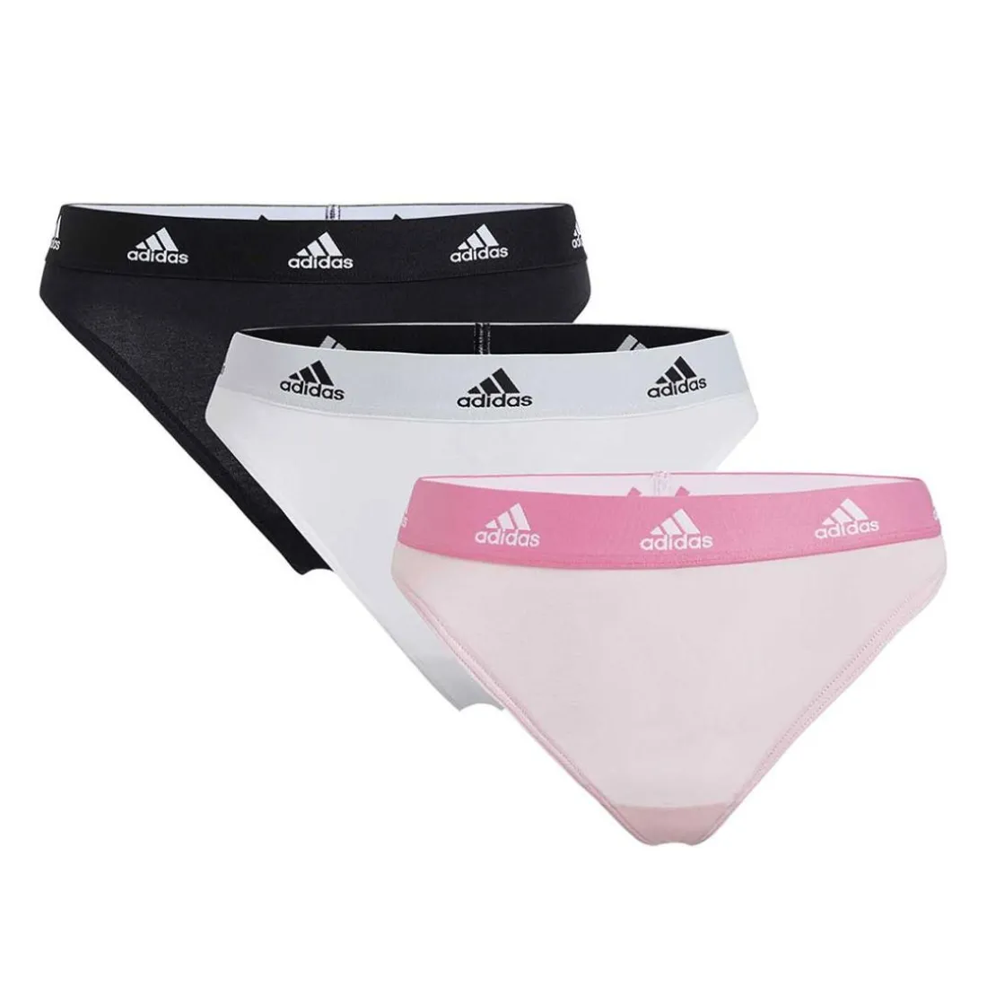 Lot de 3 strings femme Active Comfort Adidas Sport blanc en coton