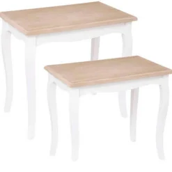 Lot de 2 Tables à Café Blanc