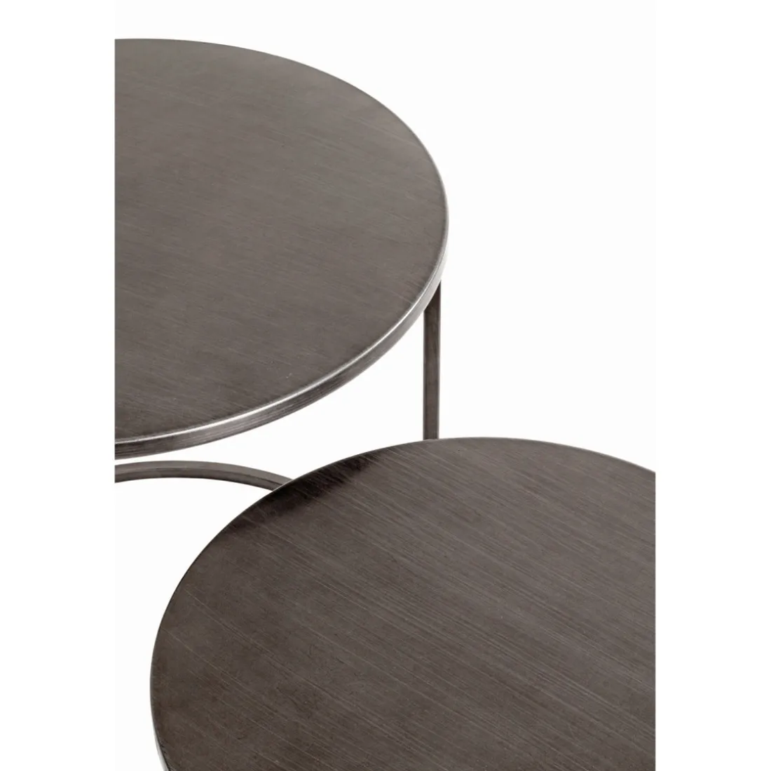 Lot de 2 tables d'appoint en tube d'acier peint en anthracite